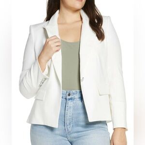 Veronica Beard NEW Danielle Dickey Stretch Blazer Jacket Off-White Schoolboy